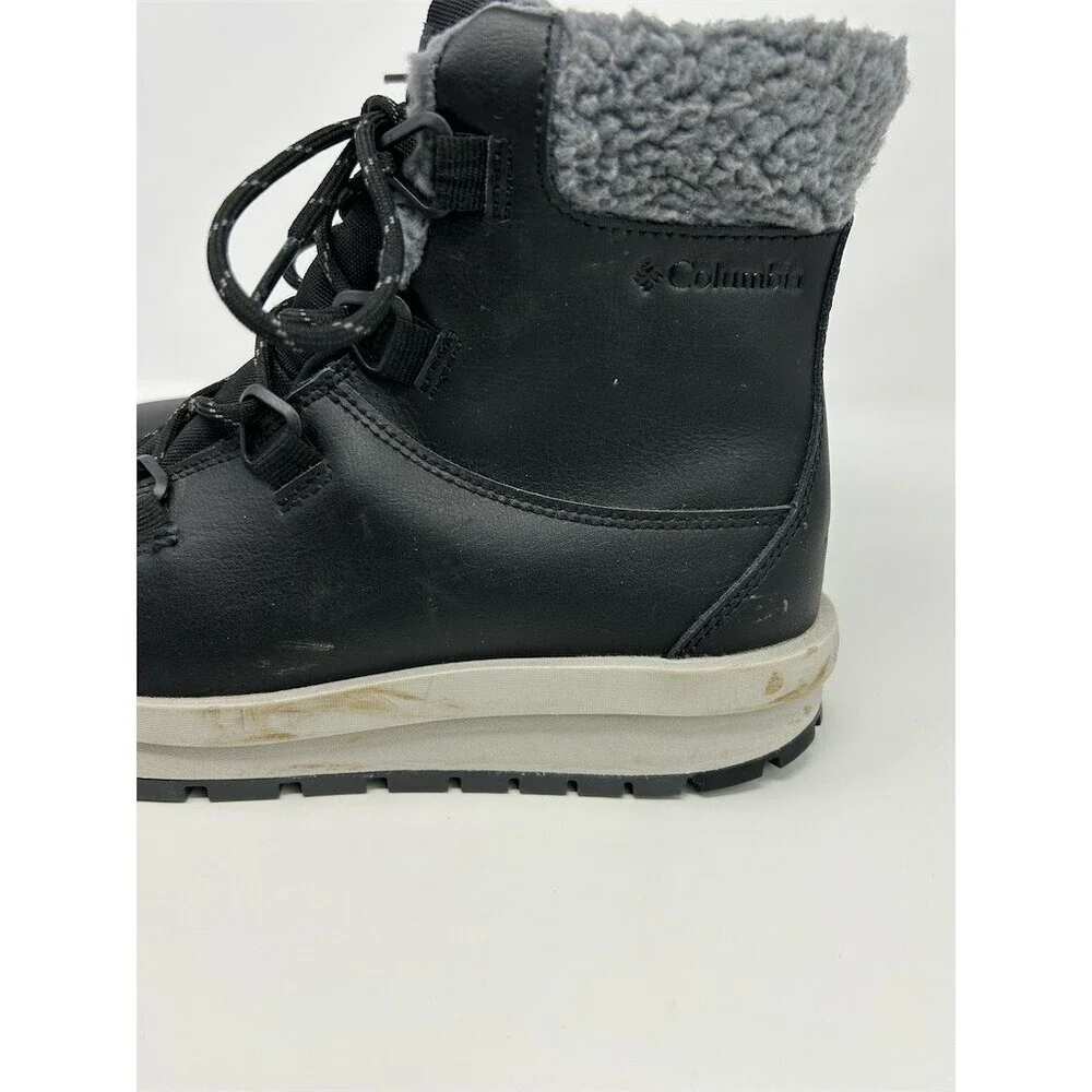 Columbia Moritza Snow Boots Black Gray Waterproof Insulated Lace Up Size 8